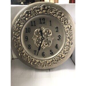 unth. hollywood regency syroco Style Plastic Filigree Wall Clock